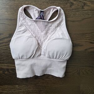Betsey Johnson Lace Trim Racerback Bralette Pink Sz.S